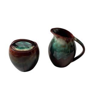 CANADIAN CERAMIC CRAFT POTTERY Handcrafted Pitcher and Sugar Bowl Set